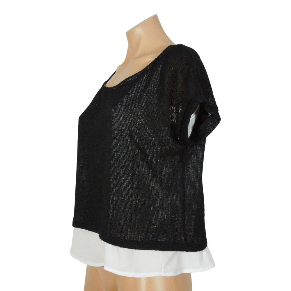 INC INTERNATIONAL CONCEPTS Tank M MEDIUM Black Rayon Top Inner White